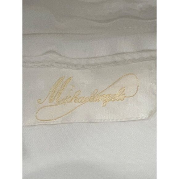 David’s Bridal Michael Angelo White Faux Pearl Wedding Dress Size 20 - Picture 16 of 16